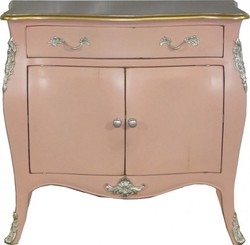 Casa Padrino Cómoda Barroca Rosa Antiguo / Plata / Oro 90 cm - Mueble de Lujo Casa Padrino Cómoda Barroca Rosa Antiguo / Plata / Oro 90 cm - Mueble de Lujo