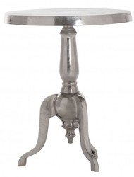 Casa Padrino Tavolino d'appoggio in alluminio massiccio Stile Barocco Argento H 63 x 51 cm Casa Padrino Tavolino d'appoggio in alluminio massiccio Stile Barocco Argento H 63 x 51 cm