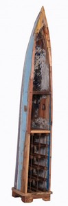 Casa Padrino Meuble Casier à vin Vintage Bateau - 100% Bois de récupération - L/H/P 39 x 210-225 x 44 cm Casa Padrino Meuble Casier à vin Vintage Bateau - 100% Bois de récupération - L/H/P 39 x 210-225 x 44 cm