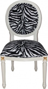 Casa Padrino Barock Esszimmer Stuhl Mod2 Zebra / Creme - Barock Möbel Casa Padrino Barock Esszimmer Stuhl Mod2 Zebra / Creme - Barock Möbel