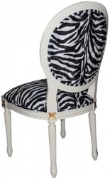 Casa Padrino Baroque Dinner Chair Mod2 Zebra / Cream - Baroque Furniture Casa Padrino Baroque Dinner Chair Mod2 Zebra / Cream - Baroque Furniture