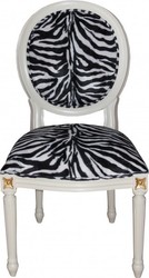 Casa Padrino Baroque Dinner Chair Mod2 Zebra / Cream - Baroque Furniture Casa Padrino Baroque Dinner Chair Mod2 Zebra / Cream - Baroque Furniture