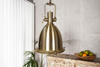 Casa Padrino Industrial Pendant Lamp Bronze - Vintage Design Light Made of Metal and Glass - 35 x 50 x 35 cm Casa Padrino Industrial Pendant Lamp Bronze - Vintage Design Light Made of Metal and Glass - 35 x 50 x 35 cm