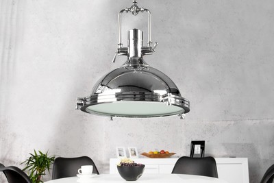 Casa Padrino Industrial Pendant Lamp in Industrial Design, Chrome, 45 x 45 x 45 cm Casa Padrino Industrial Pendant Lamp in Industrial Design, Chrome, 45 x 45 x 45 cm