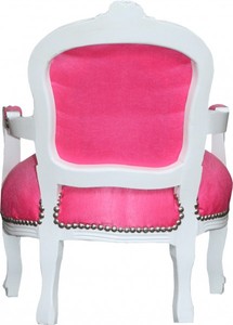 Casa Padrino Barock Kinderstuhl Prinzessin im Antik Stil, Rosa/Weiß, Höhe 71 cm