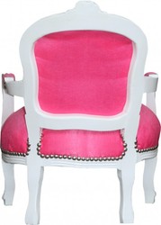 Casa Padrino Sedia Barocca per Bambini Stile Principessa, Rosa/Bianco, Altezza 71 cm