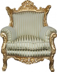 Casa Padrino Fauteuil Baroque Al Capone Style Antique Vert de Jade / Beige / Or 85 x 65 x H. 127 cm Casa Padrino Fauteuil Baroque Al Capone Style Antique Vert de Jade / Beige / Or 85 x 65 x H. 127 cm