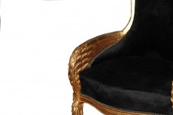 Casa Padrino Baroque Lounge Chair in Antique Style, Black / Gold, 110 x 71 x 76 cm