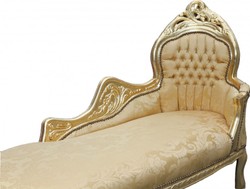 Casa Padrino Chaiselongue Barroca Mod2 Patrón Oro / Oro - Sofá de Lujo Hecho a Mano 155 x 70 x 100 cm Casa Padrino Chaiselongue Barroca Mod2 Patrón Oro / Oro - Sofá de Lujo Hecho a Mano 155 x 70 x 100 cm