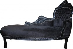 Casa Padrino Barock Chaiselongue Recamiere Liege Schwarz Samtstoff Samt Möbel Casa Padrino Barock Chaiselongue Recamiere Liege Schwarz Samtstoff Samt Möbel