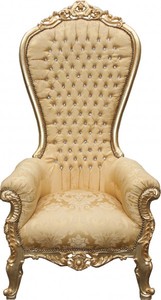 Casa Padrino Sillón Trono Barroco Majestic Mod2 Patrón Oro / Oro con Estrás Bling Bling - 190 x 95 x 72 cm