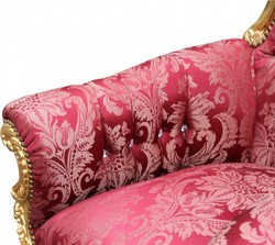 Casa Padrino Sillón Trono Barroco Majestic Patrón Burdeos Oro con Estrás, Altura 190 cm