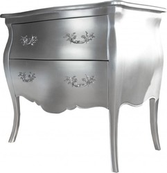 Casa Padrino Comò Barocco con 2 cassetti Mod2 Argento, Larghezza 95 cm, Altezza 86 cm, Profondità 53 cm Casa Padrino Comò Barocco con 2 cassetti Mod2 Argento, Larghezza 95 cm, Altezza 86 cm, Profondità 53 cm