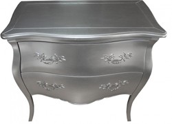 Casa Padrino Comò Barocco con 2 cassetti Mod2 Argento, Larghezza 95 cm, Altezza 86 cm, Profondità 53 cm Casa Padrino Comò Barocco con 2 cassetti Mod2 Argento, Larghezza 95 cm, Altezza 86 cm, Profondità 53 cm