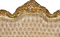 Casa Padrino Baroque 2-Seater Sofa Master Cream Baroque Pattern / Gold with Bling Bling Rhinestones - 182 x 125 x 60 cm