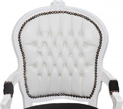 Casa Padrino barocco Salon Chair Bianco / Nero Mod2 Bling Bling