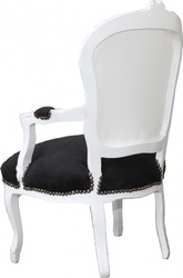 Casa Padrino barocco Salon Chair Bianco / Nero Mod2 Bling Bling