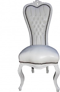 Casa Padrino barroco silla trono de la reina Anne blanco / blanco - Alto sillón Casa Padrino barroco silla trono de la reina Anne blanco / blanco - Alto sillón