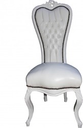 Casa Padrino Baroque throne chair Queen Anne white/white - high armchair Casa Padrino Baroque throne chair Queen Anne white/white - high armchair
