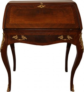 Casa Padrino Escritorio Secreter Barroco Estilo Antiguo en Madera Maciza Marrón Caoba - A 74 x A 91 x P 38 cm Casa Padrino Escritorio Secreter Barroco Estilo Antiguo en Madera Maciza Marrón Caoba - A 74 x A 91 x P 38 cm