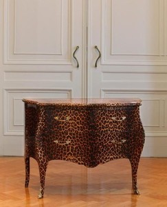 Casa Padrino Barock Kommode im Leopard Design, Massives Holz, 106 x 55 x 85 cm