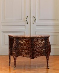 Leopard Kommode Chest of Drawers Leo Schrank Möbel Einrichtung Barock Baroque Commode