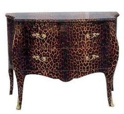 Leopard Kommode Chest of Drawers Leo Schrank Möbel Einrichtung Barock Baroque Commode