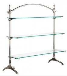 Casa Padrino Luxus Glas Regal System vernickelt - Silber - 100 x 32 x 100 cm