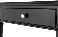 Casa Padrino Escritorio de Lujo Secretario Negro Brillante Laca Piano 170 x 80 cm