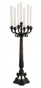 Casa Padrino Chandelier de luxe massif en bronze style antique 79 x 30 cm - Bougeoir décoratif Casa Padrino Chandelier de luxe massif en bronze style antique 79 x 30 cm - Bougeoir décoratif