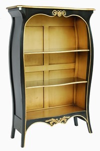 Casa Padrino Bibliothèque Baroque Noir / Or, L 110 x H 169 cm, Étagère en bois massif style antique Casa Padrino Bibliothèque Baroque Noir / Or, L 110 x H 169 cm, Étagère en bois massif style antique