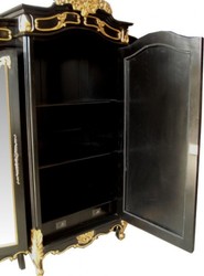 Casa Padrino armoire baroque noir / or - Armoire de chambre de style baroque - Mobilier de chambre baroque fait main Casa Padrino armoire baroque noir / or - Armoire de chambre de style baroque - Mobilier de chambre baroque fait main