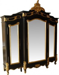 Casa Padrino armoire baroque noir / or - Armoire de chambre de style baroque - Mobilier de chambre baroque fait main Casa Padrino armoire baroque noir / or - Armoire de chambre de style baroque - Mobilier de chambre baroque fait main