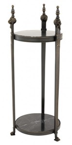 Casa Padrino Luxus Barock Beistelltisch Rund Massiv Gunmetal Bronze mit Marmorplatte 71 x 25 cm Casa Padrino Luxus Barock Beistelltisch Rund Massiv Gunmetal Bronze mit Marmorplatte 71 x 25 cm