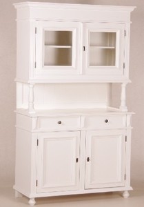 Casa Padrino Shabby Chic Buffetschrank im Landhaus Stil Weiß 120 x 49 x 199 cm - Massiver Esszimmerschrank Casa Padrino Shabby Chic Buffetschrank im Landhaus Stil Weiß 120 x 49 x 199 cm - Massiver Esszimmerschrank