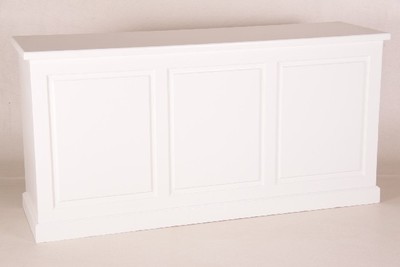 Casa Padrino Mostrador estilo casa de campo Shabby Chic Blanco A 200 cm H 99 cm - Mueble de tienda macizo en pino y MDF Casa Padrino Mostrador estilo casa de campo Shabby Chic Blanco A 200 cm H 99 cm - Mueble de tienda macizo en pino y MDF