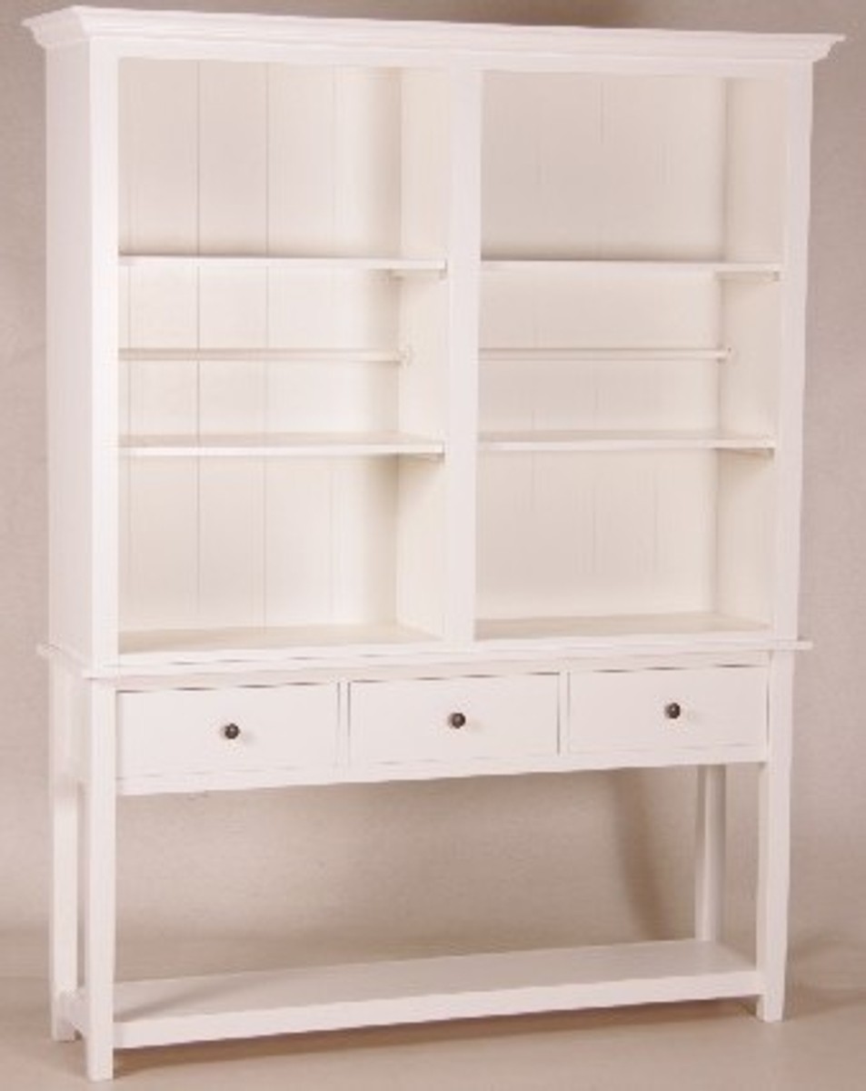 Casa Padrino shabby chic country style buffet cabinet cabinet White B 158 x H 202 cm - dining room cabinet Casa Padrino shabby chic country style buffet cabinet cabinet White B 158 x H 202 cm - dining room cabinet