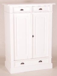 Casa Padrino Cómoda Estilo Casa de Campo Shabby Chic Blanco 100 x 53 x 141 cm