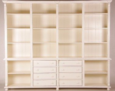 Casa Padrino Bibliothèque style maison de campagne Shabby Chic en vieux crème, largeur 300 cm, hauteur 250 cm Casa Padrino Bibliothèque style maison de campagne Shabby Chic en vieux crème, largeur 300 cm, hauteur 250 cm