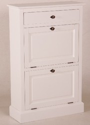 Casa Padrino Zapatero estilo casa de campo Shabby Chic blanco 75 x 28 x 115 cm Casa Padrino Zapatero estilo casa de campo Shabby Chic blanco 75 x 28 x 115 cm