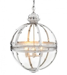 Casa Padrino Barock Hängeleuchte Kugel vernickelt Silber, Durchmesser 60 cm, Höhe 88 cm - Laterne im Schloss-Stil Casa Padrino Barock Hängeleuchte Kugel vernickelt Silber, Durchmesser 60 cm, Höhe 88 cm - Laterne im Schloss-Stil