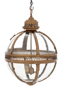 Casa Padrino Baroque Pendant Lamp Antique Brass Design Sphere Diameter 43 cm, Height 63 cm - Baroque Castle Lantern Light Casa Padrino Baroque Pendant Lamp Antique Brass Design Sphere Diameter 43 cm, Height 63 cm - Baroque Castle Lantern Light