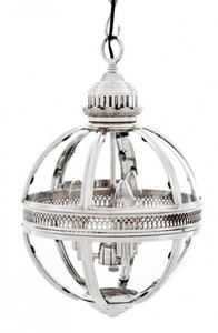 Casa Padrino Suspension Baroque nickelée Sphère Argent Diamètre 30 cm, Hauteur 50 cm - Lampe Lanterne Style Château Casa Padrino Suspension Baroque nickelée Sphère Argent Diamètre 30 cm, Hauteur 50 cm - Lampe Lanterne Style Château