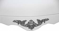 Casa Padrino Baroque Chest of Drawers White 120 cm with Silver Metal Applications Casa Padrino Baroque Chest of Drawers White 120 cm with Silver Metal Applications