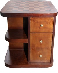 Casa Padrino Art Deco Gaming Table for Chess / Checkers Mahogany 50 x 50 x H 55 cm - Antique Style Furniture Casa Padrino Art Deco Gaming Table for Chess / Checkers Mahogany 50 x 50 x H 55 cm - Antique Style Furniture