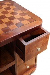 Casa Padrino Art Deco Gaming Table for Chess / Checkers Mahogany 50 x 50 x H 55 cm - Antique Style Furniture Casa Padrino Art Deco Gaming Table for Chess / Checkers Mahogany 50 x 50 x H 55 cm - Antique Style Furniture