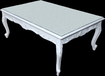 Casa Padrino Baroque Coffee Table White - Solid Wood Antique Style Living Room Table - 120 x 80 x 48 cm Casa Padrino Baroque Coffee Table White - Solid Wood Antique Style Living Room Table - 120 x 80 x 48 cm