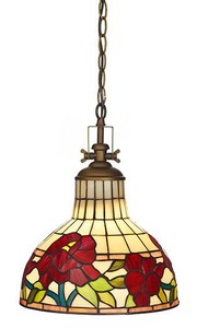 Casa Padrino Tiffany Vintage Pendant Lamp Industrial Design - Metal and Glass - 60W E27 - Industrial Style Kitchen Light Casa Padrino Tiffany Vintage Pendant Lamp Industrial Design - Metal and Glass - 60W E27 - Industrial Style Kitchen Light