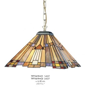 Casa Padrino Tiffany Pendant Light in Art Nouveau Style, Stained Glass Design, Diameter 40 cm, 1-bulb Casa Padrino Tiffany Pendant Light in Art Nouveau Style, Stained Glass Design, Diameter 40 cm, 1-bulb