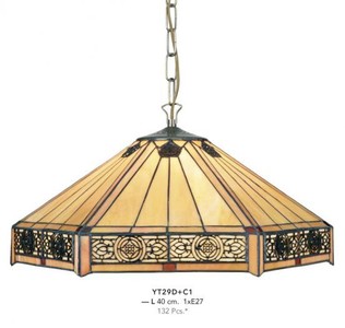 Casa Padrino Tiffany Pendant Light Art Deco Style, 1-bulb, Diameter 40 cm, Multicolored Glass, High-Quality Ceiling Lamp Casa Padrino Tiffany Pendant Light Art Deco Style, 1-bulb, Diameter 40 cm, Multicolored Glass, High-Quality Ceiling Lamp